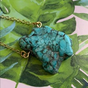 ❎ Raw Turquoise Blue Howlite Necklace